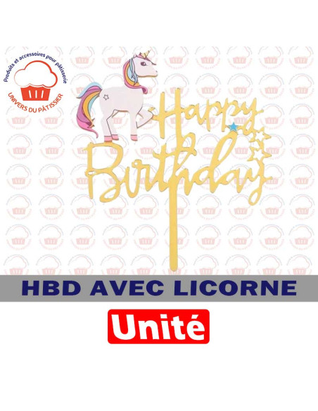 TOPPER HBD LICORNE REF 0280