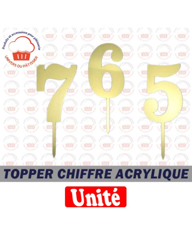 TOPPER CHIFFRE ACRYLIQUE