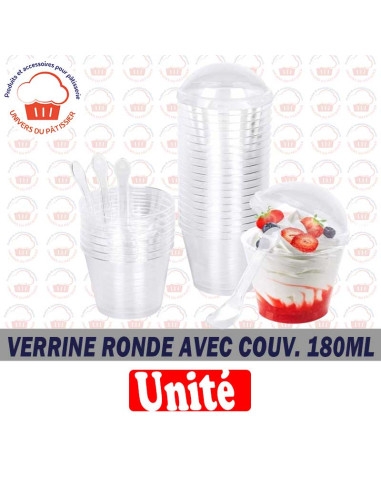 180ML VERRINE AV.COUV ET CUILLERE-CM