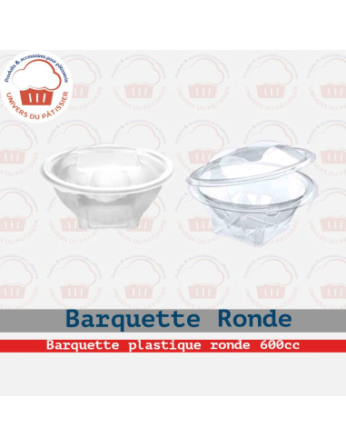 BARQUETTE RONDE PLASTIQUE - ADCL
 Volume-600cc